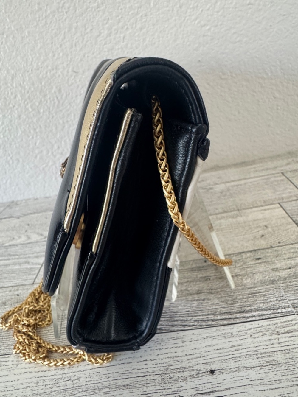 Kurt Geiger Mini Soho Leather Metallic Striped Crossbody - Picture 8 of 16
